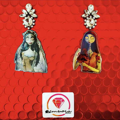 PENDIENTES SALLY PENDIENTES TIM BURTON EARRINGS NIGHTMARE BEFORE CHRISTMAS EARRINGS PENDIENTES HALLOWEEN EARRINGS PESADILLA ANTES DE NAVIDAD LA NOVIA CADAVÉR EMILY