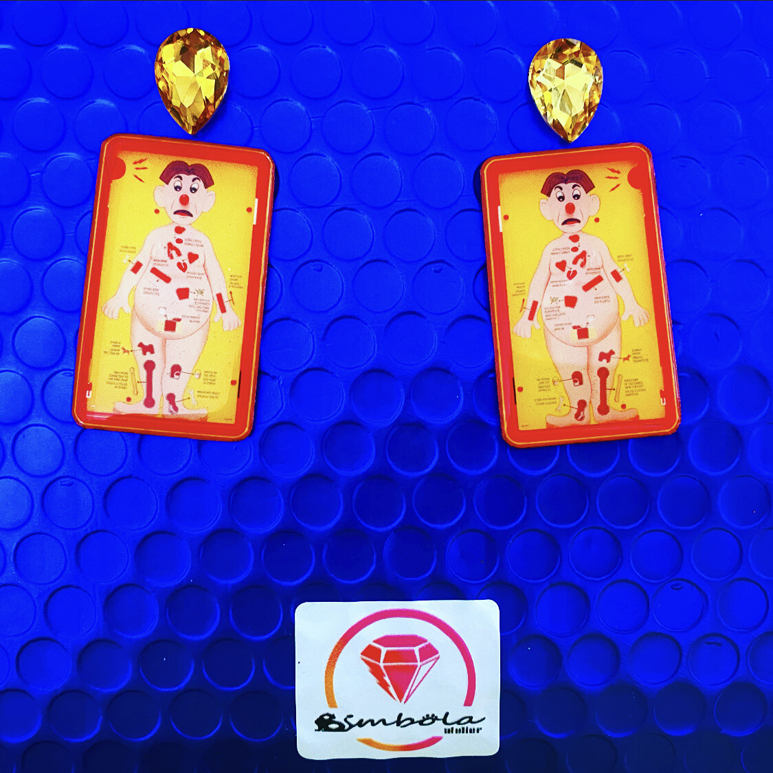 Pendientes juego de mesa game board earrings Pendientes operación pendientes reversibles 