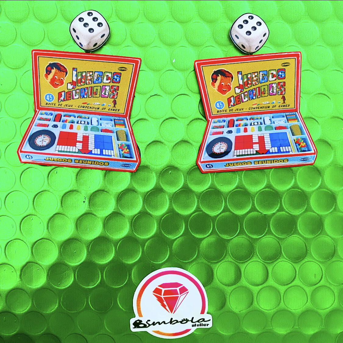 Pendientes juego de mesa game board earrings Pendientes juegos reunidos earrings pendientes reversibles 