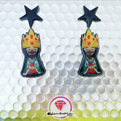 Pendientes Rey mago Gaspar Melchor Baltasar King earrings Freak earrings Christmas Navidad Reyes magos