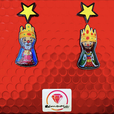 Pendientes Rey mago Gaspar Melchor Baltasar King earrings Freak earrings Christmas Navidad Reyes magos