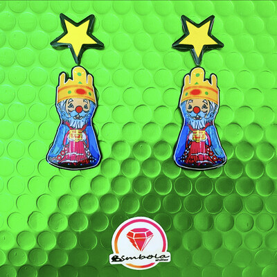 Pendientes Rey mago Gaspar Melchor Baltasar King earrings Freak earrings Christmas Navidad Reyes magos