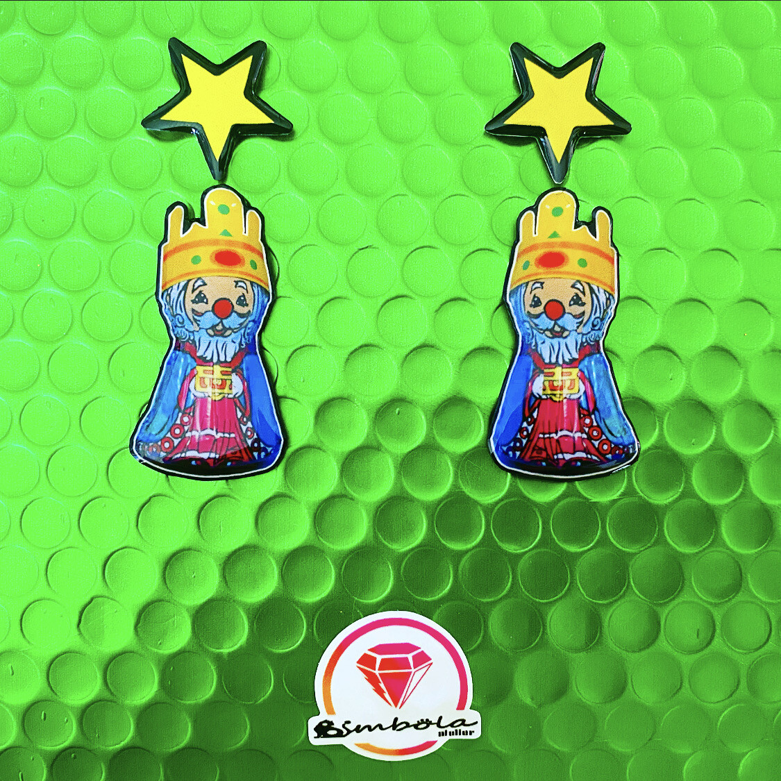 Pendientes Rey mago Gaspar Melchor Baltasar King earrings Freak earrings Christmas Navidad Reyes magos