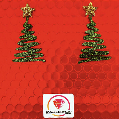 Pendientes árbol de navidad Christmas tree earrings pendientes metacrilato pendientes navidad arbol 