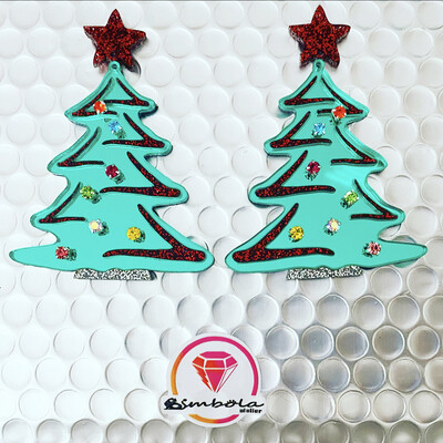 Pendientes árbol de navidad Christmas tree earrings pendientes metacrilato pendientes navidad arbol 