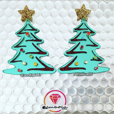 Pendientes árbol de navidad Christmas tree earrings pendientes metacrilato pendientes navidad arbol 