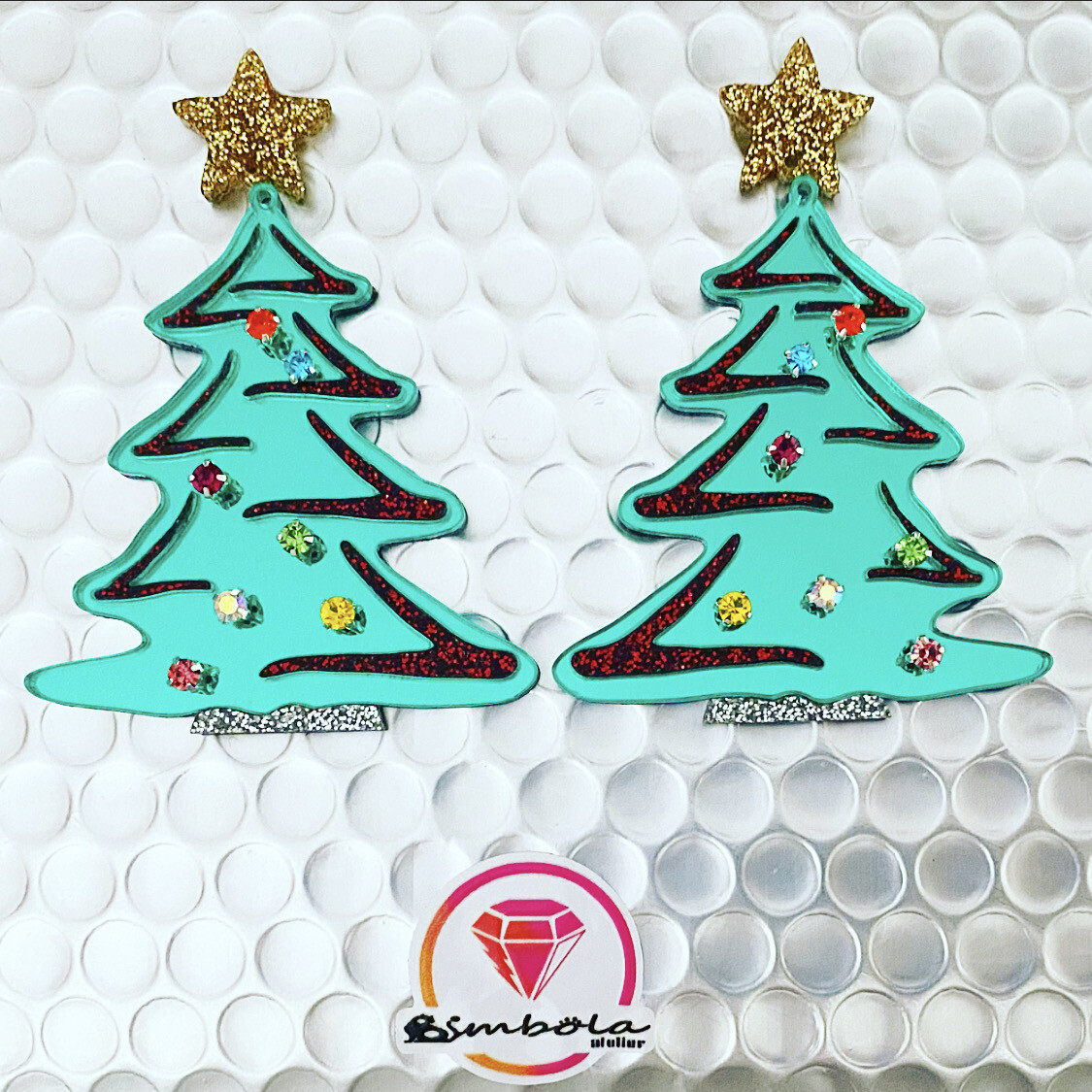 Pendientes árbol de navidad Christmas tree earrings pendientes metacrilato pendientes navidad arbol 