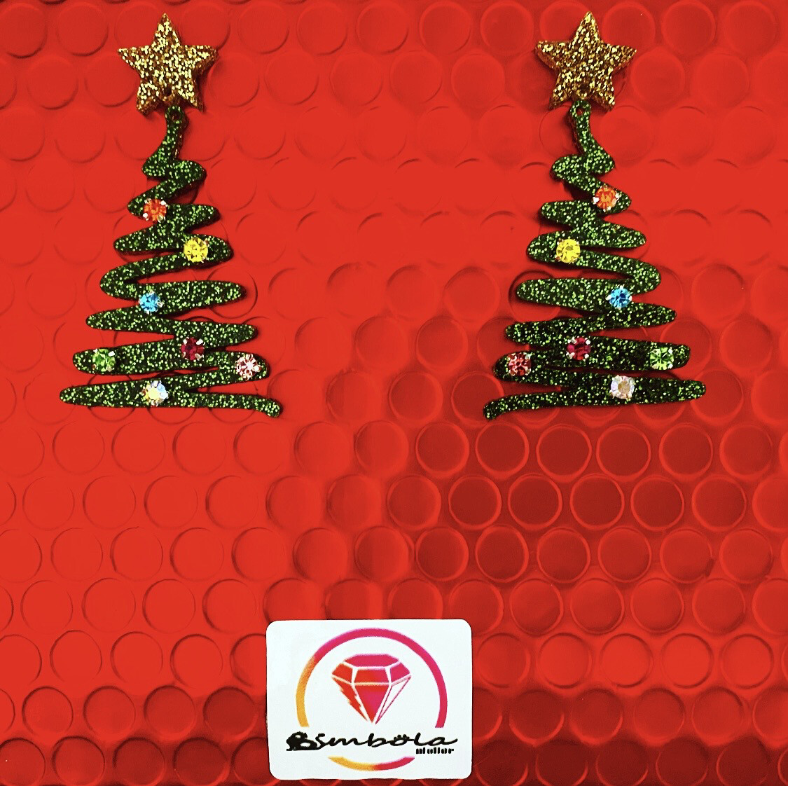 Pendientes árbol de navidad Christmas tree earrings pendientes metacrilato pendientes navidad arbol 