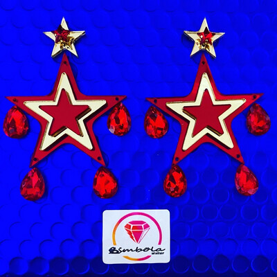 Pendientes Estrellas de navidad Christmas stars earrings pendientes metacrilato pendientes navidad 