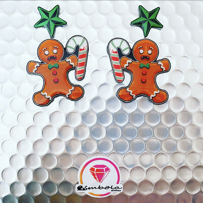 Pendientes galleta de jengibre gingerbread earrings EXCLUSIVE DESIGN ENTE SHOP navidad Christmas 