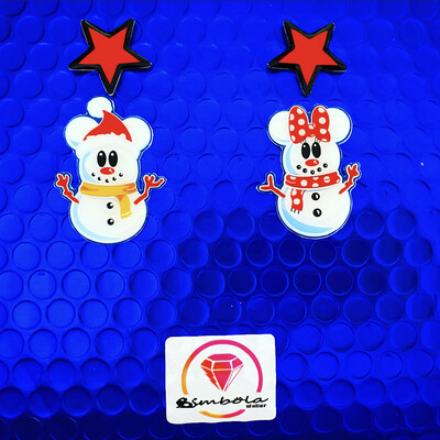 Pendientes muñeco de nieve snowman earrings pendientes micke Christmas earrings pendientes Navidad mouse earrings 