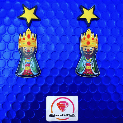 Pendientes Rey mago Gaspar Melchor Baltasar King earrings Freak earrings Christmas Navidad Reyes magos