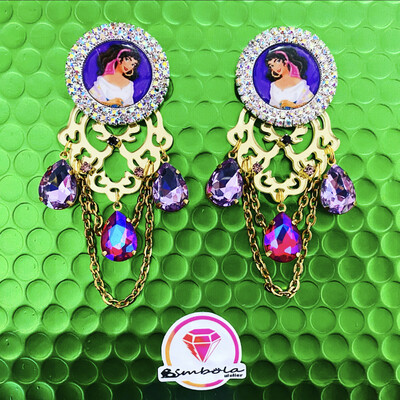 Pendientes Muñeca doll earrings pendientes Esmeralda pendientes princesa