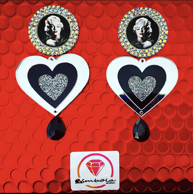 Pendientes Marilyn Monroe earrings pendientes corazones pendientes princesa 