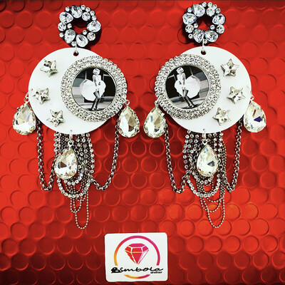 Pendientes Marilyn Monroe earrings pendientes strass pendientes princesa pendientes pedrería metacrilato 