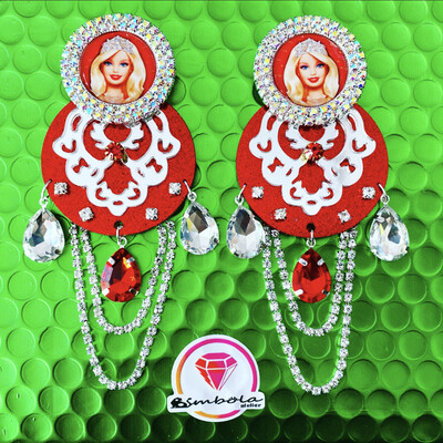 Pendientes Muñeca doll earrings pendientes Barbi Pendientes princesa