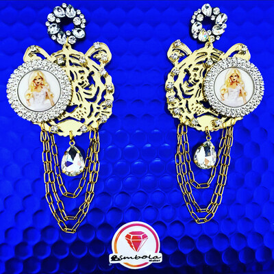 Pendientes Muñeca doll earrings pendientes metacrilato pendientes princesa pendientes tigre Barbi