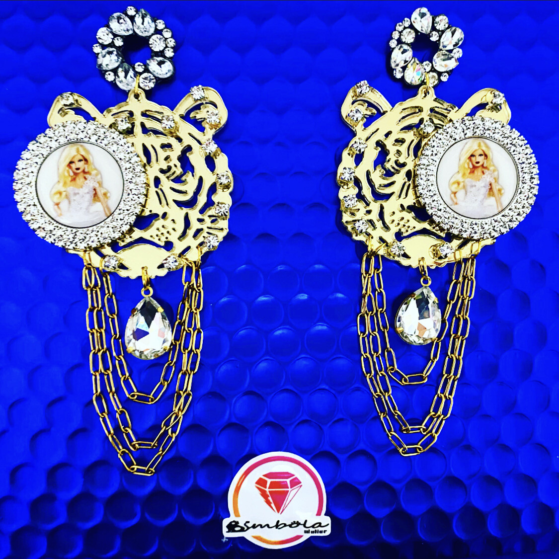 Pendientes Muñeca doll earrings pendientes metacrilato pendientes princesa pendientes tigre Barbi