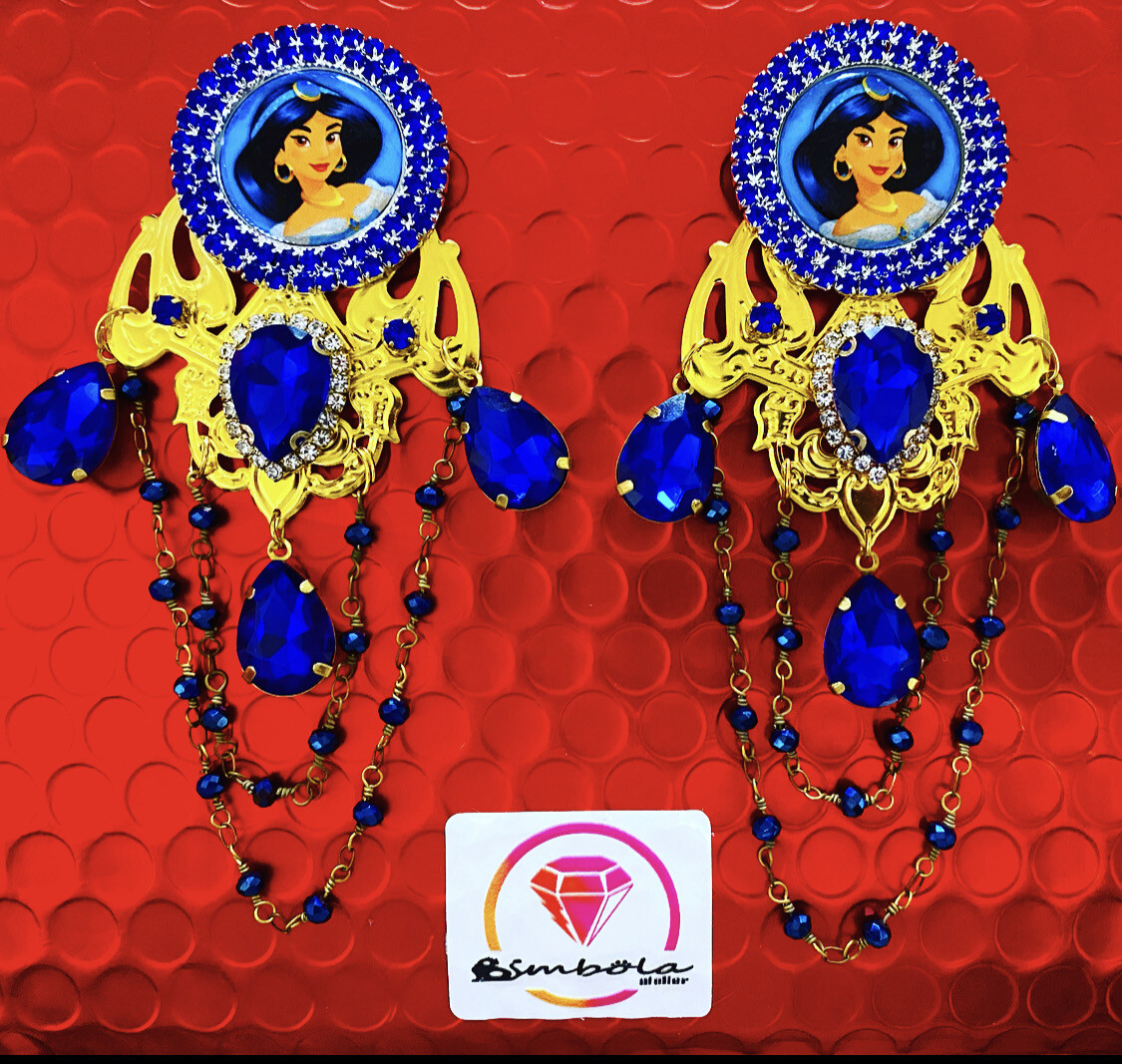 Pendientes Yasmine pendientes tigre tiger Earrings pendientes Aladd Yasmin earrings pendientes metacrilato acrylic earrings Pendientes espejo mirror earrings pendientes princesa Jasmine