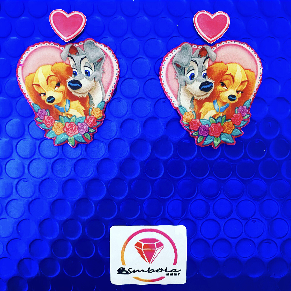 PENDIENTES DAMA Y VAGABUNDO Pendientes perros pendientes dibujos animados