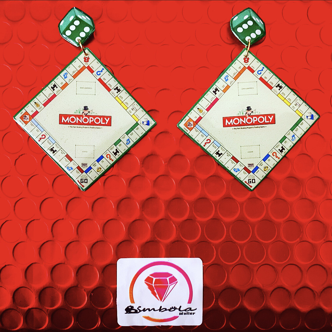 Pendientes juego de mesa game board earrings Pendientes monopoly earrings pendientes reversibles 