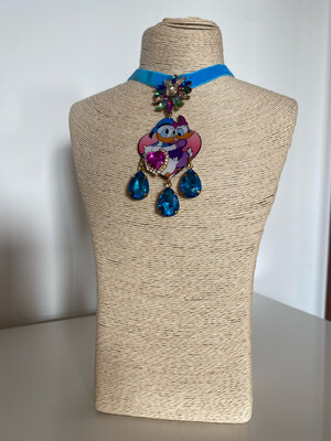 Collar Donald Daisy necklace glitter collar acero de charm