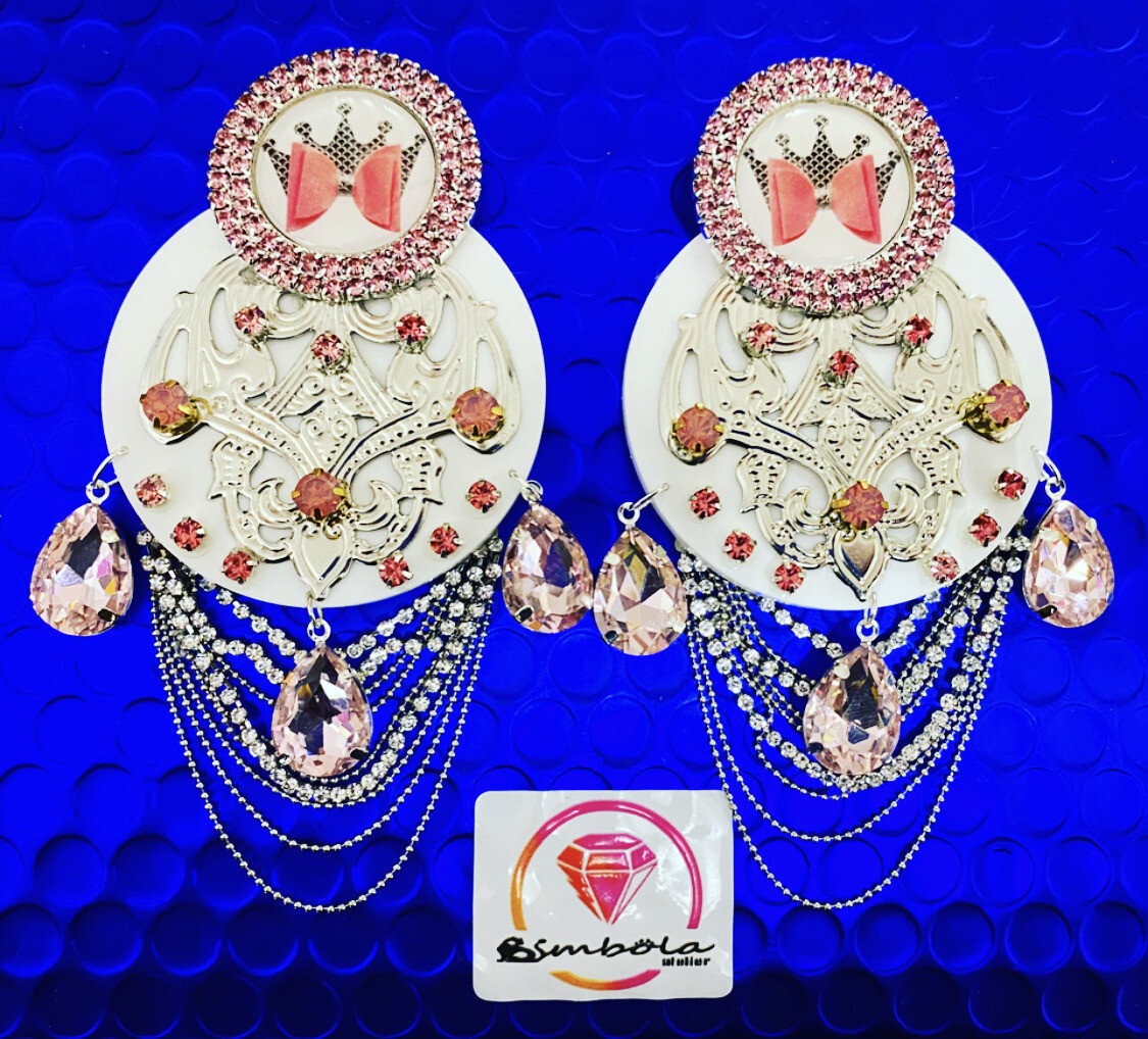 Pendientes corona pendientes strass pendientes princesa pendientes pedrería lazo 