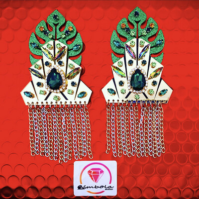 Pendientes cadenas pendientes tropicales pendientes metacrilato invitada boda 
