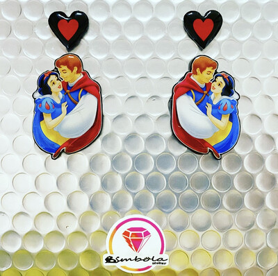 Pendientes enanitos pendientes evil Queen earrings Pendientes Blancanieves princesa manzana
