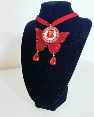 Collar mariposa butterfly necklace glitter collar acero de charm collar Karol