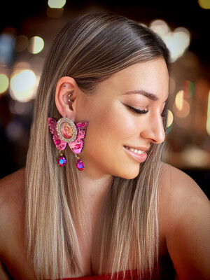 PENDIENTES MARIPOSA IRIDESCENTE GEOMETRIC EARRINGS PENDIENTES METACRILATO BUTTERFLY EARRINGS pendientes Karol 