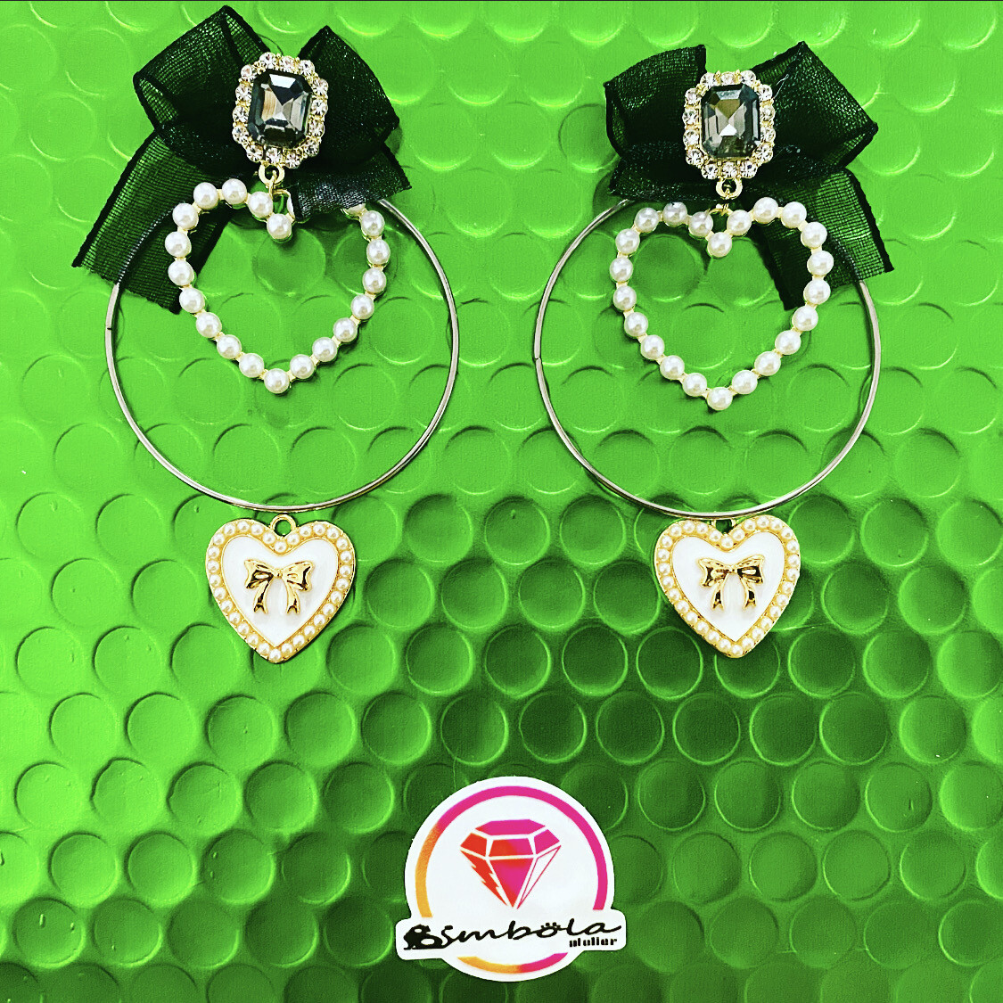 Pendientes corazones pendientes perlas Pendientes lazo