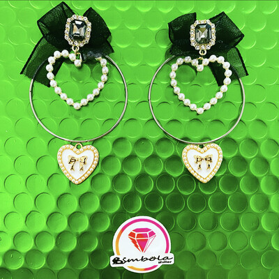 Pendientes corazones pendientes perlas Pendientes lazo