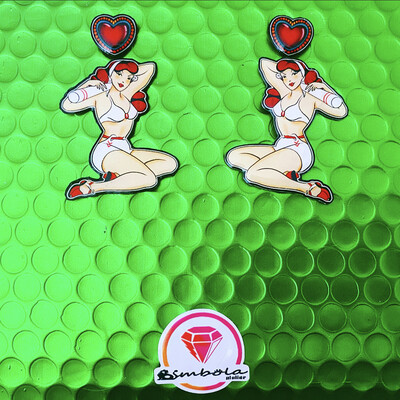 PENDIENTES CHICA PIN UP GIRL EARRINGS EXCLUSIVE DESIGN ENTE SHOP 