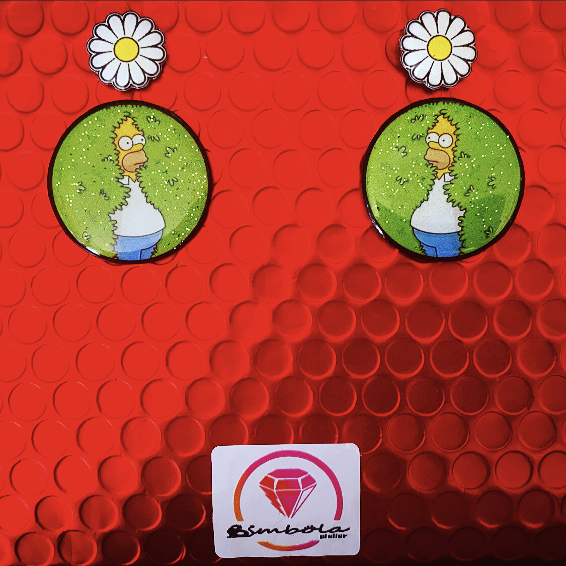 PENDIENTES HOMER EARRINGS Pendientes Simpso pendientes dibujos animados cartoon earrings purpurina glitter