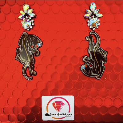 PENDIENTES tigre tiger earrings tattoo old school earrings Pendientes pantera Panther EXCLUSIVE DESIGN ENTE SHOP