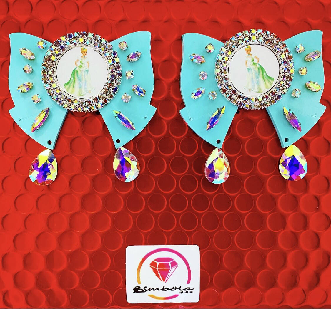 Pendientes Cenicienta Cinderella earrings pendientes labios strass perlas pendientes princesa lazos