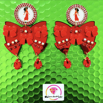 Pendientes Muñeca doll earrings pendientes barb pendientes princesa barbi lazos metacrilato Yasmina
