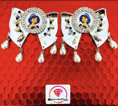 Pendientes Muñeca doll earrings pendientes barb pendientes princesa barbi lazos metacrilato Yasmina Jasmine