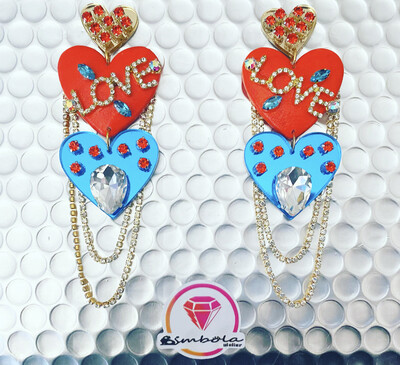 Pendientes Love earrings pendientes corazon strass perlas pendientes princesa 