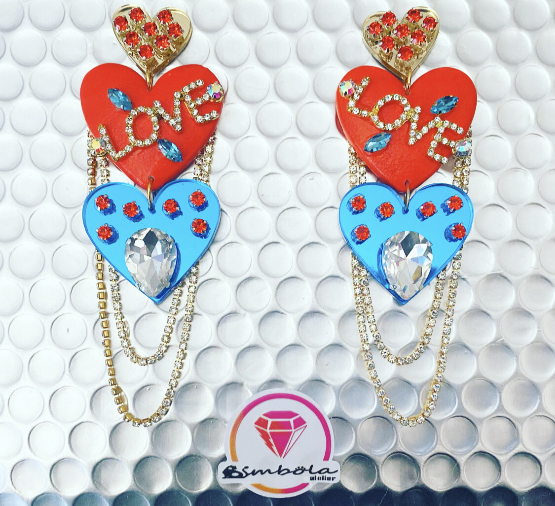 Pendientes Love earrings pendientes corazon strass perlas pendientes princesa 