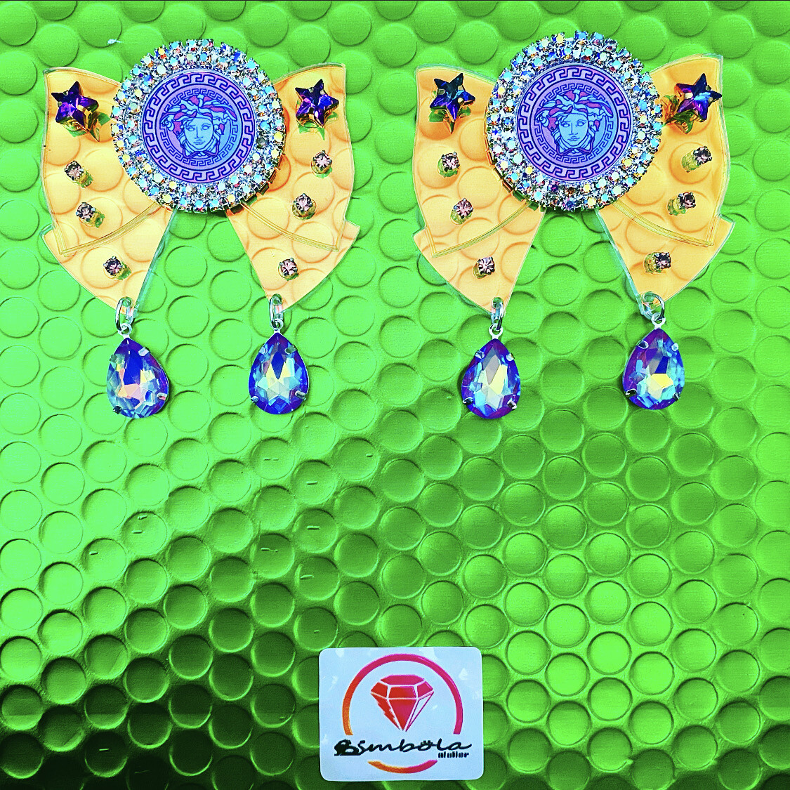 Pendientes Muñeca doll earrings pendientes barb pendientes princesa barbi lazos metacrilato Yasmina Brat Versa