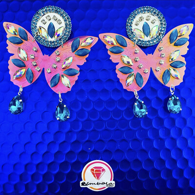 PENDIENTES MARIPOSA IRIDESCENTE GEOMETRIC EARRINGS PENDIENTES METACRILATO BUTTERFLY EARRINGS pendientes osito 