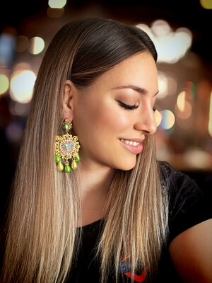 Pendientes gitana gipsy earrings pendientes etnicos pendientes strass perlas pendientes princesa 