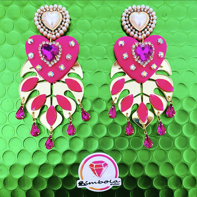 Pendientes gitana gipsy earrings pendientes etnicos pendientes strass perlas pendientes princesa corazones monstera