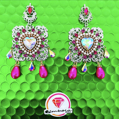 Pendientes gitana gipsy earrings pendientes etnicos pendientes strass perlas pendientes princesa 