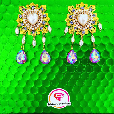 Pendientes gitana gipsy earrings pendientes etnicos pendientes strass perlas pendientes princesa 