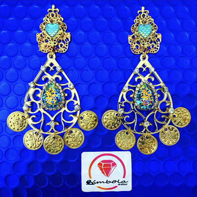 Pendientes gitana gipsy earrings pendientes etnicos pendientes strass perlas pendientes princesa 