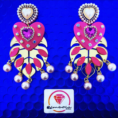 Pendientes gitana gipsy earrings pendientes etnicos pendientes strass perlas pendientes princesa corazones monstera