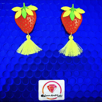 Pendientes fresas pendientes flecos Pendientes flúor Pendientes verano pendientes frutas 